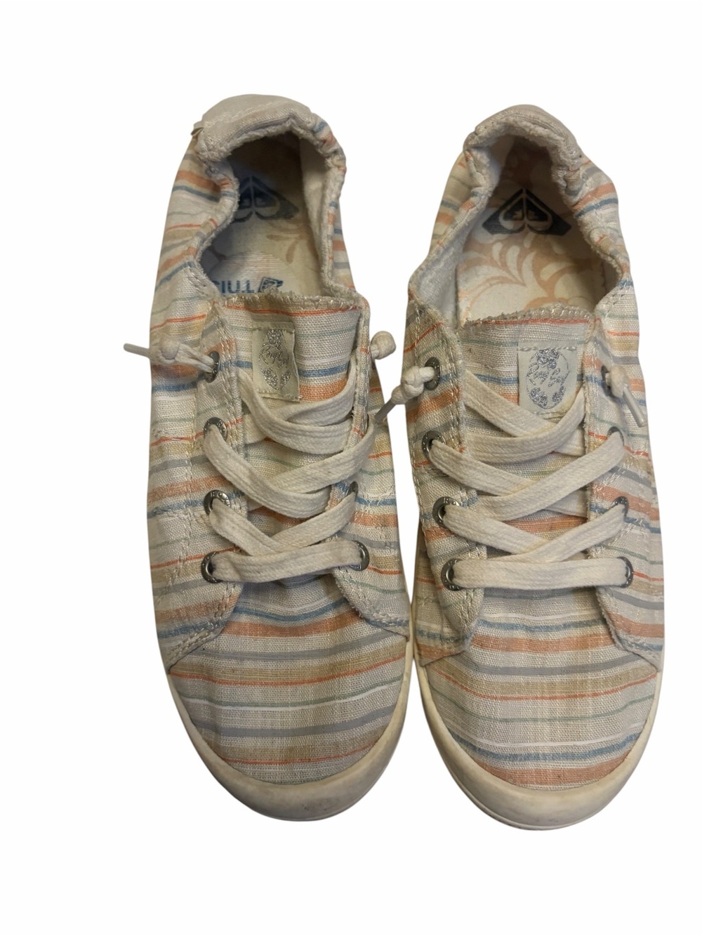 Roxy Bayshore III Slip On Shoes Womens Size 10 Pastel Striped
Canvas Sneakers